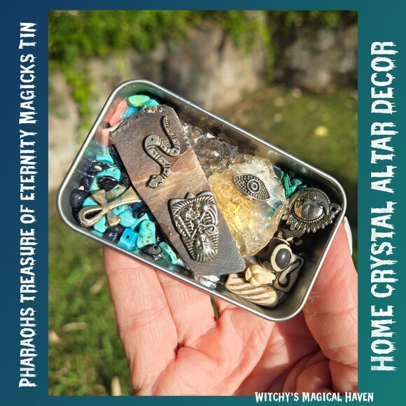 Pharaoh’s Treasure of Eternity Magicks Crystal Tin Home Decor - Picture 3 of 5